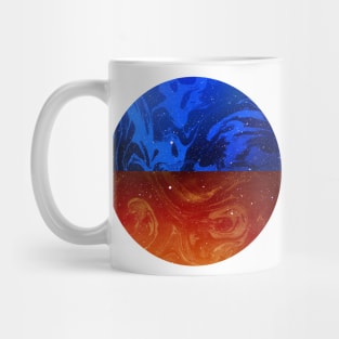 Circular Blue Orange Marble Mug